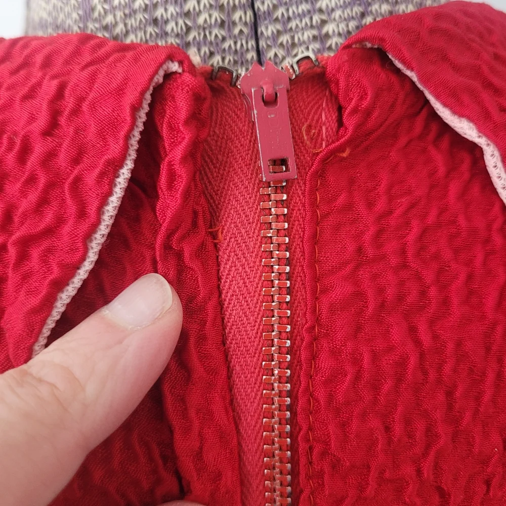 Vintage 1960s dagger collar red mini dress size small - Picture 9 of 14